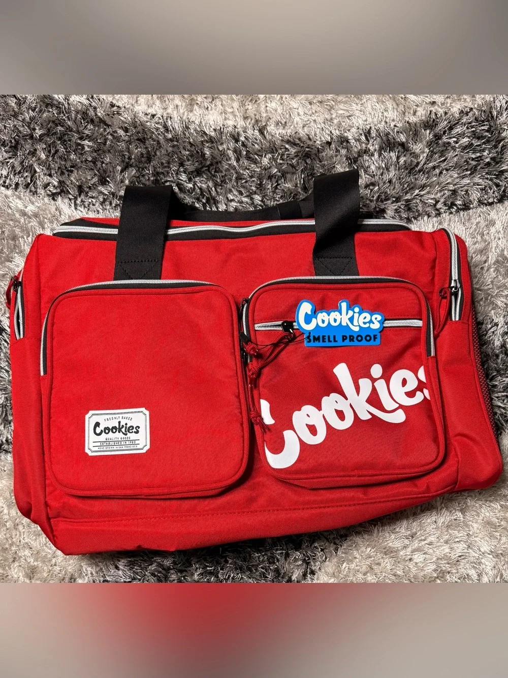 Cookies Heritage Smell Proof Duffle Bag Red 48L Travel Gym Bag NWT